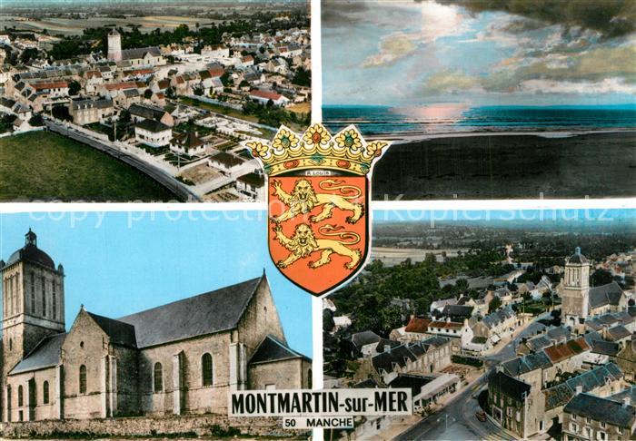 Montmartin-sur-Mer Eglise Plage vue aérienne
