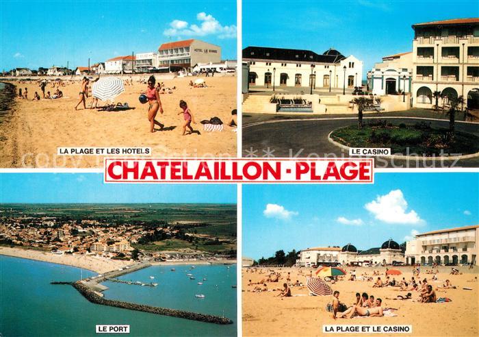 Chatelaillon-Plage La plage et les hôtels Casino Port vue