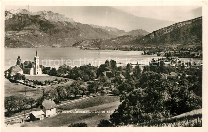 Sevrier Panorama Eglise et le lac Alpes