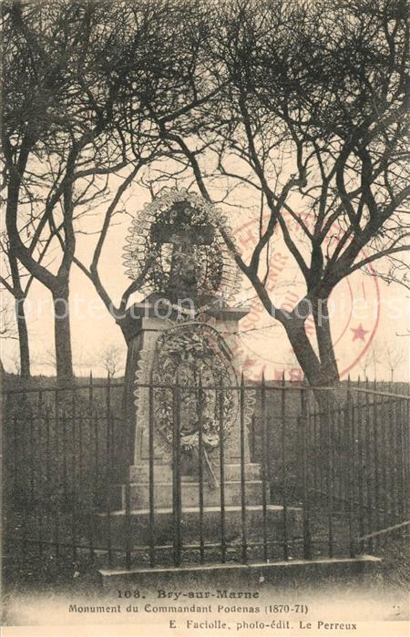 Bry-sur-Marne Monument du Commandant Podenas Stempel