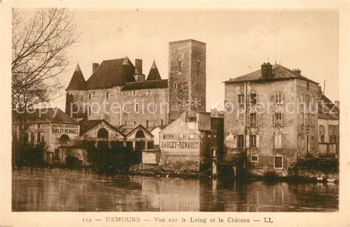 Nemours Seine-et-Marne Vue sur le Loing et le Chateau
