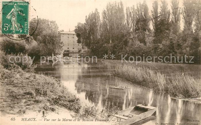 Meaux Seine et Marne Vue sur la Marne et Moulin Pommier