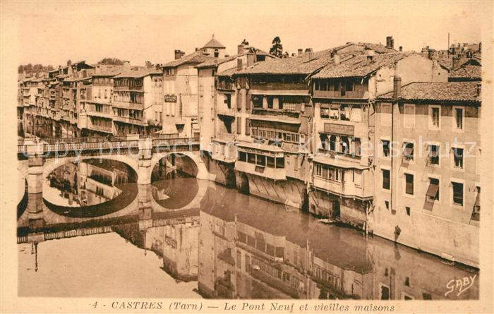 Castres Tarn Pont neuf et vieilles maisons