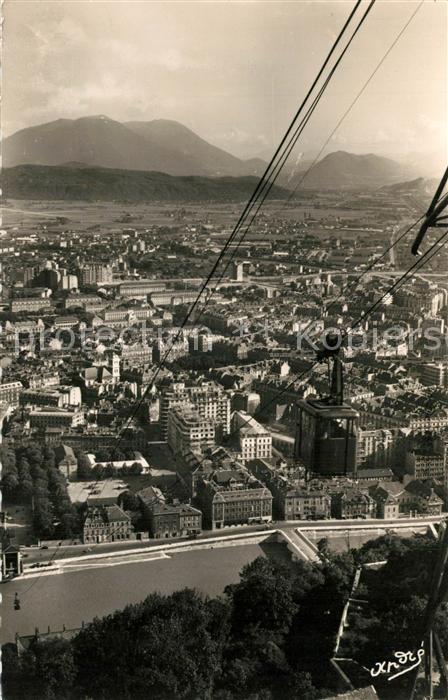 Grenoble Téléphérique de la Bastille Perspective sur la ville