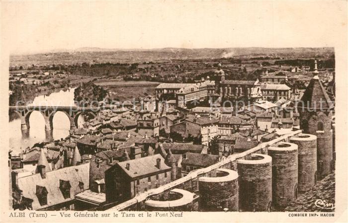 Albi Tarn Vue génerale sur le Tarn et le pont neuf