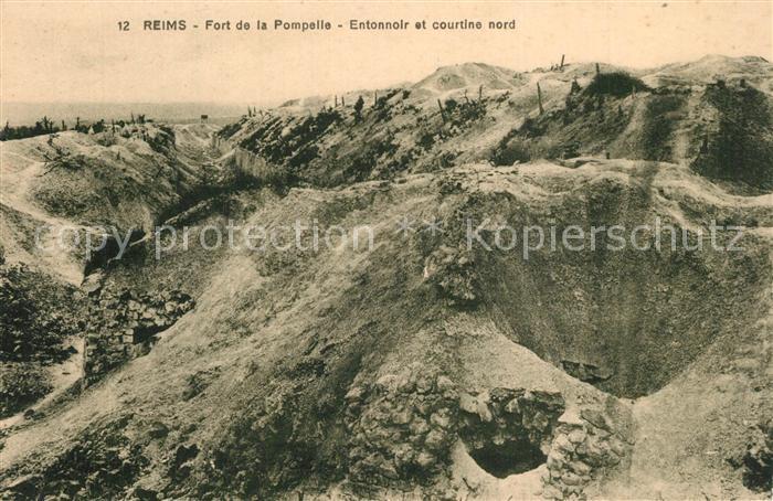 Reims Champagne Ardenne Fort de la Pompelle Entonnoir et courtine nord Grande Gu