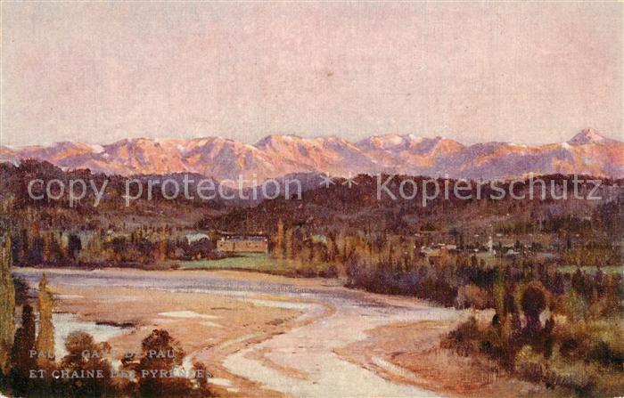 Pau 64 Gave de Pau et Chaîne des Pyrénées Collection Les Sites de France par Eug