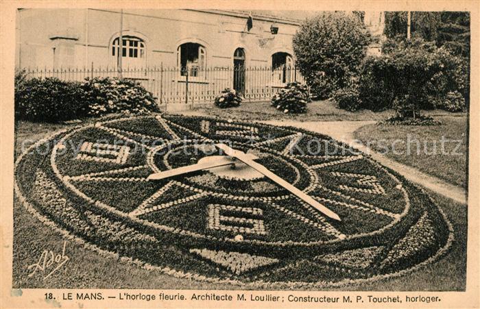Le Mans Sarthe Horloge fleurie Blumenuhr