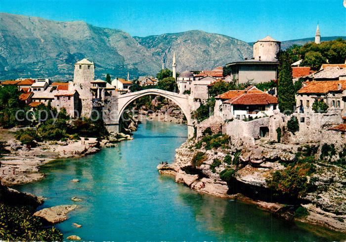 Mostar Moctap Stadtansicht mit alter Brcke