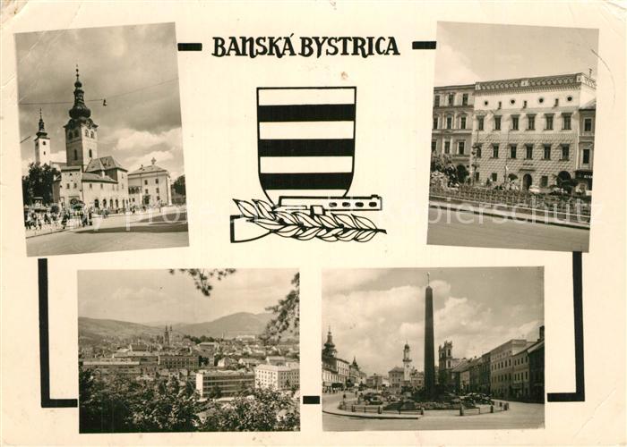 Banska Bystrica Stadtansichten Denkmal Kirche Wappen