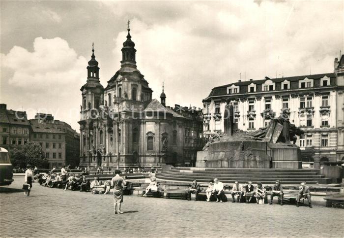 Praha Prahy Prague Altstaedter Ring St Niklas Dom Hus Denkmal