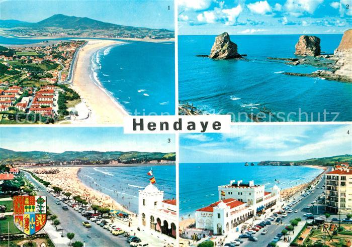 Hendaye Pyrenees Atlantiques Plage Frontière Espagne Côte Atlantique vue aérienn