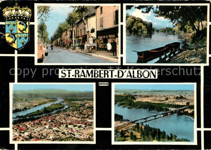 Saint-Rambert-d Albon Une rue Bords de la rivière Pont vue aé