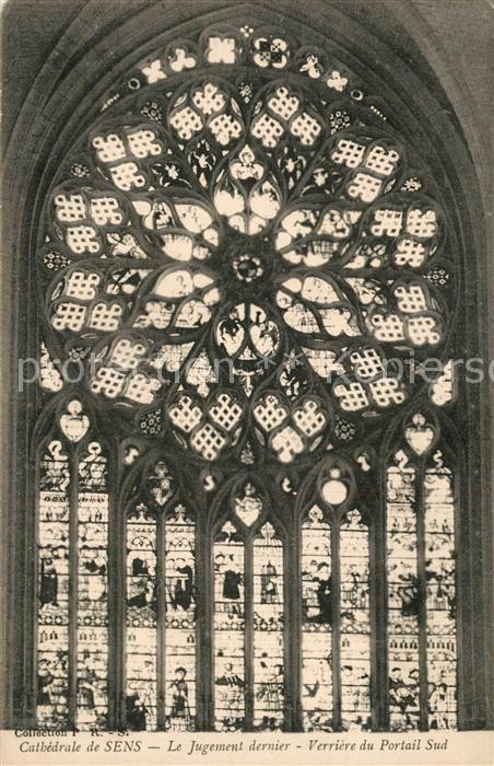 Sens 89 Cathedrale Le Jugement dernier Verrière