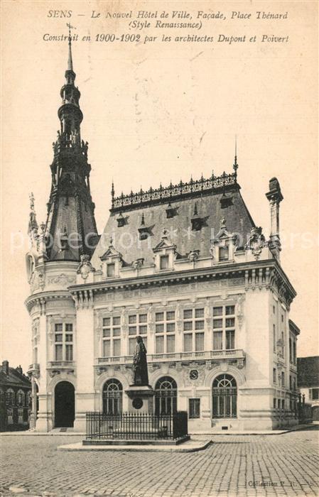 Sens 89 Nouvel Hôtel de Ville Place Thénard Style Renaissance Monument