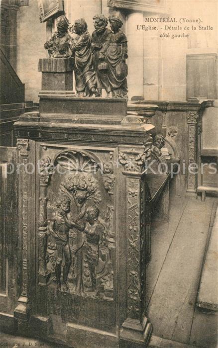 Montreal Yonne Eglise Détails de la Stalle côté gauche