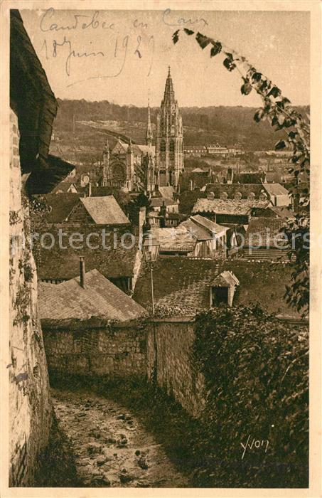 Caudebec-en-Caux Vieille Ville et la Cathedrale vue pris