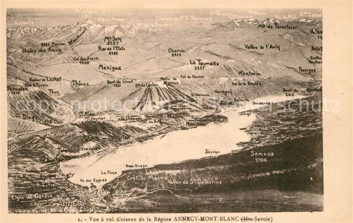 Annecy Haute-Savoie Vue a vol d oiseau de la Région Annecy Mont Blanc