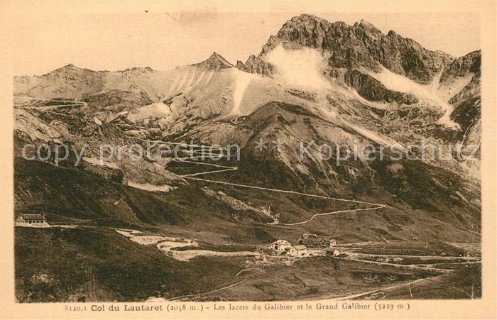 Col du Lautaret Les lacets du Galibier et le Grand Galibier Gebirgspass Alpen