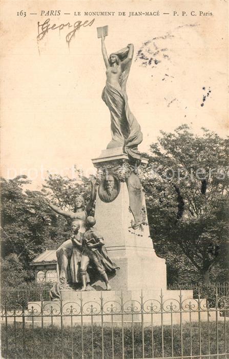 Paris Monument de Jean Macé Statue