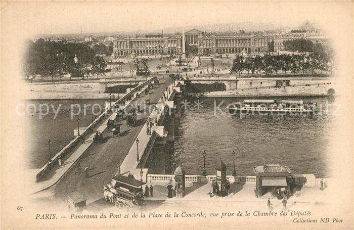 Paris Pont et Place de la Concorde vue prise de la Chambre des Députés