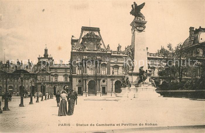 Paris Statue de Gambetta et Pavillon de Rohan