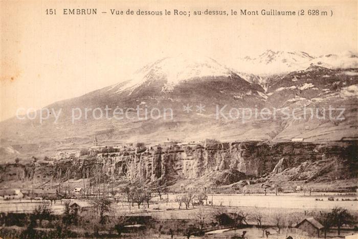Embrun Vue de dessous le Roc Mont Gauillaume Alpes