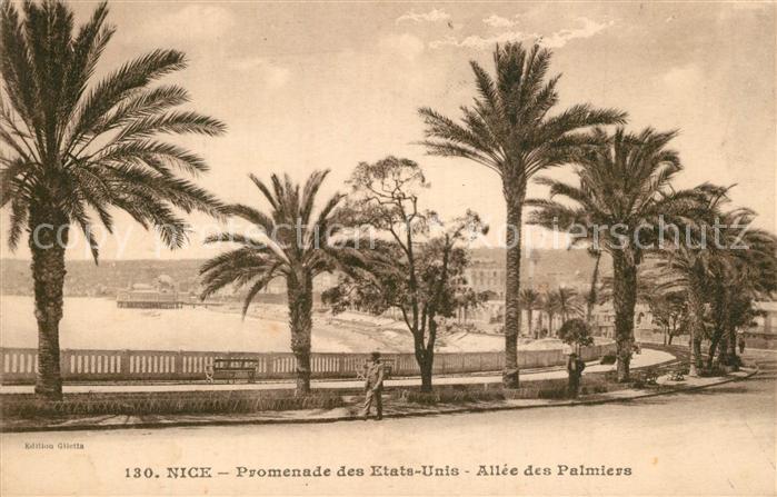 Nice Alpes Maritimes Promenade des Etats Unis Allée des Palmiers