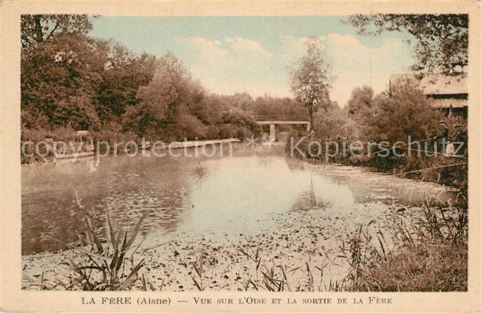 La Fere Aisne Vue sur l'Oise et la sortie de La Fère
