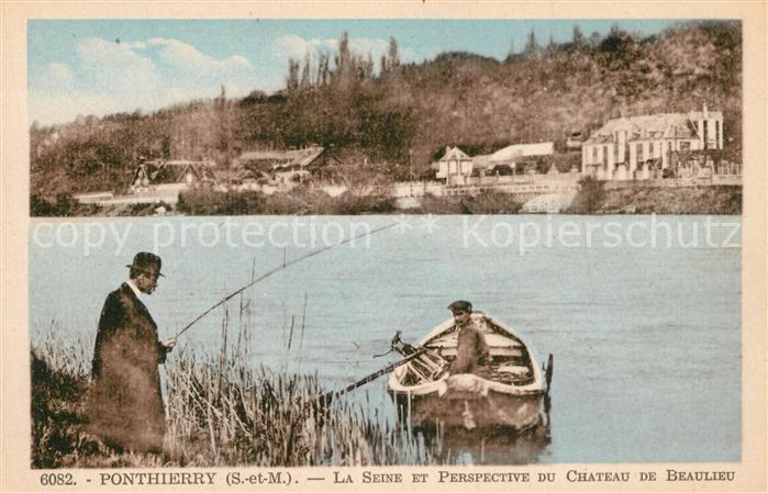 Ponthierry La Seine et perspective du Chateau de B