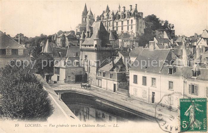 Loches Indre et Loire Vue generale vers le Chateau Royal