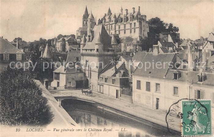 Loches Indre et Loire Vue generale vers le Chateau Royal