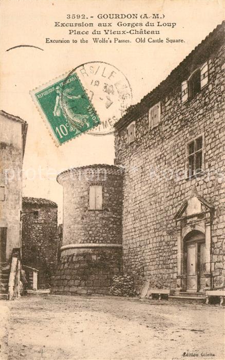Gourdon Alpes-Maritimes Excursion aux Gorges du Loup Place du Vieux Chateau