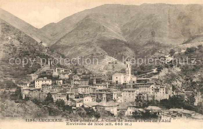 Luceram Vue generale Cime de Braus et Col de l'Able