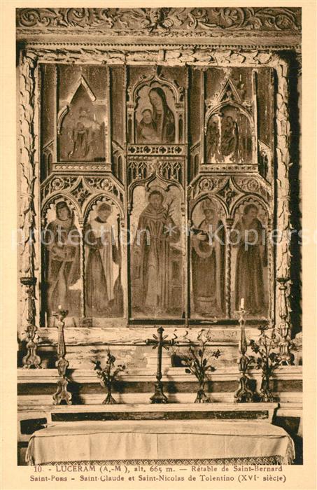 Luceram Retable de Saint Bernard Saint Pons Saint Claude et Saint Nicolas de Tol