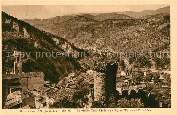 Luceram La vieille Tour Feodale et l'Eglise