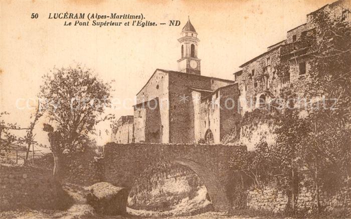 Luceram Le Pont Superieur et l'Eglise