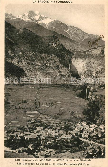 Avrieux Les Cascades St Benoit et la Dent Parra