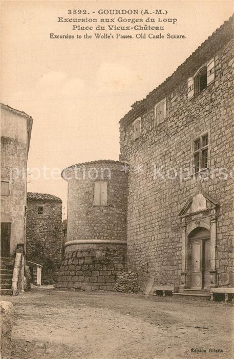 Gourdon Alpes-Maritimes Excursion aux Gorges du Loup Place du Vieux Chateau