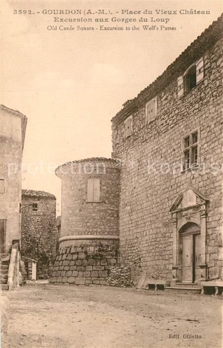 Gourdon Alpes-Maritimes Place du Vieux Chateau Excursion aux Gorges du Loup