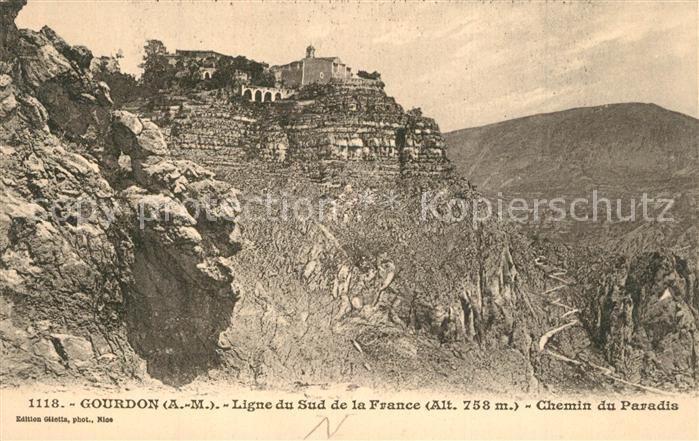 Gourdon Alpes-Maritimes Ligne du Sud de la France Chemin du Paradis