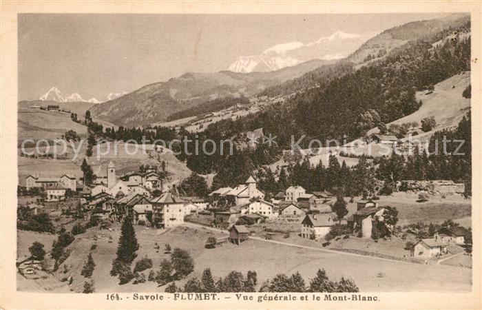 Flumet Vue generale et le Mont Blanc