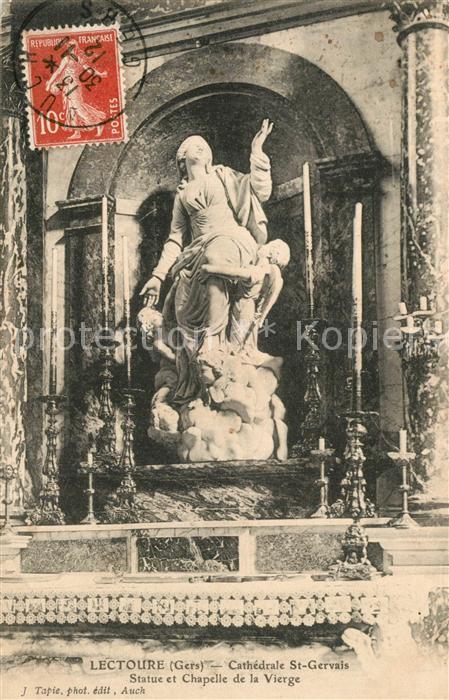 Lectoure Cathedrale St Gervais Statue et Chapelle de la Vierge