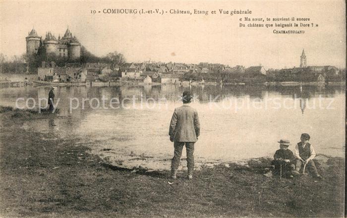 Combourg Chateau Etang et Vue generale