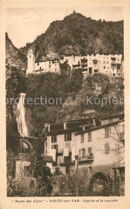 Touet-sur-Var Eglise et la Cascade