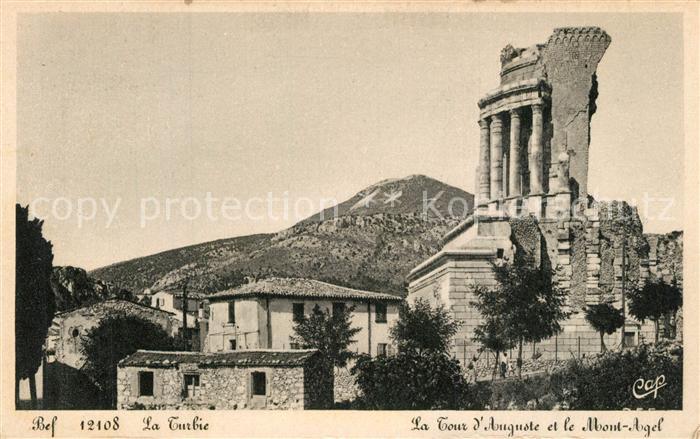La Turbie La Tour d’Auguste et le Mont Agel