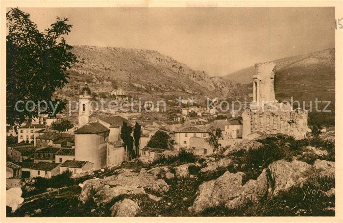 La Turbie Vue generale et Trophee d Auguste