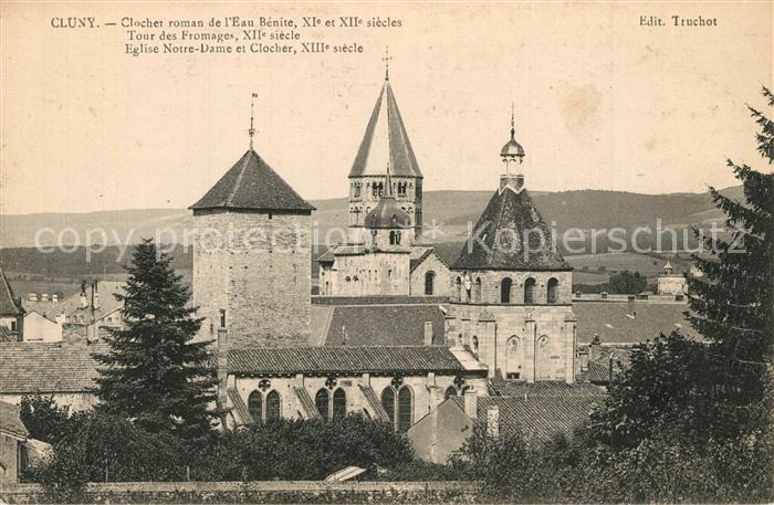 Cluny Clocher roman de l’Eau Benite Tour des Fromages Eglise Notre Dame et Cloch