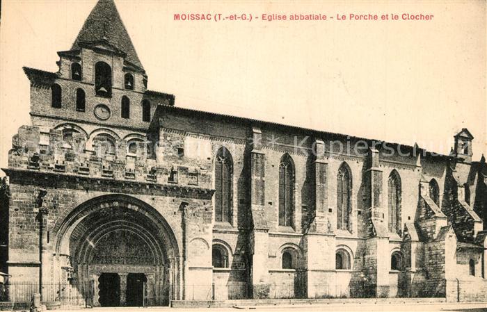 Moissac Eglise abbatiale Le Porche et le Clocher