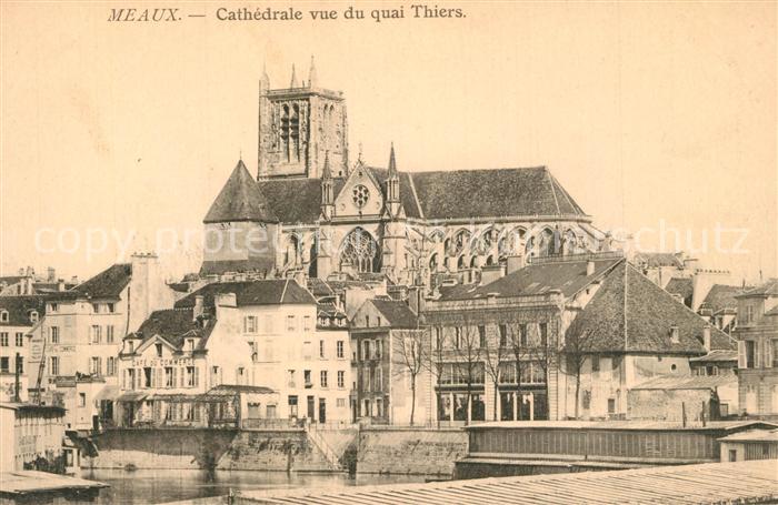 Meaux Seine et Marne Cathedrale vue du quai Thiers